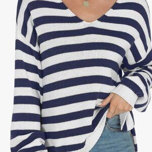 Navy and White Striped Sweater - Closet Clear Out!